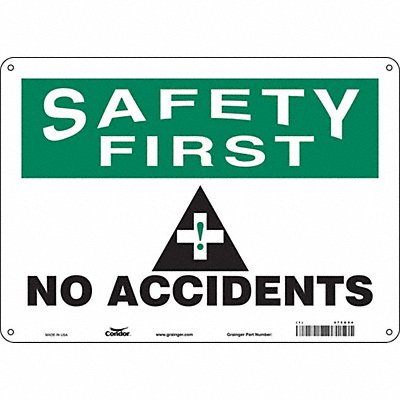 CONDOR 475G94 Safety Sign 10 inx14 in Aluminum