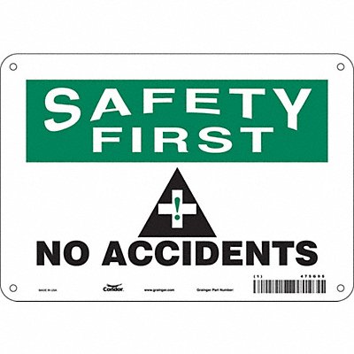 CONDOR 475G95 Safety Sign 7 inx10 in Polyethylene