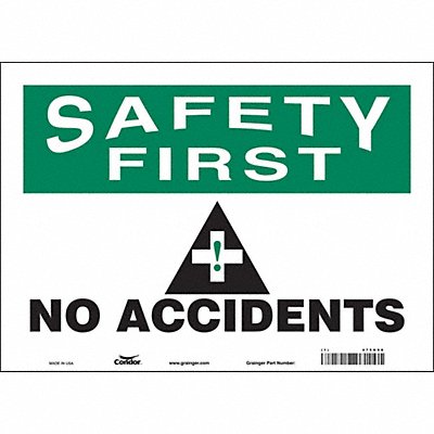 CONDOR 475G98 Safety Sign 10 in x 14 in Vinyl