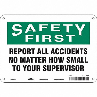 CONDOR 475H12 Safety Sign 7 in x 10 in Aluminum