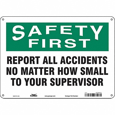 CONDOR 475H15 Safety Sign 10 inx14 in Polyethylene