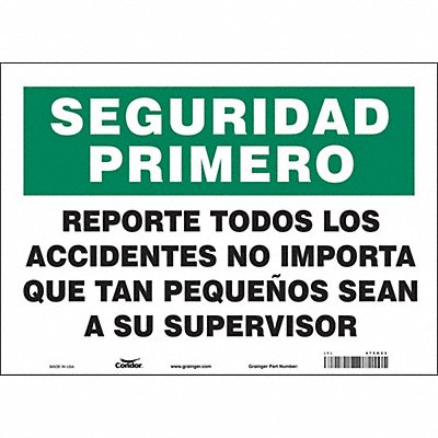 CONDOR 475H23 Safety Sign 10 in x 14 in Vinyl
