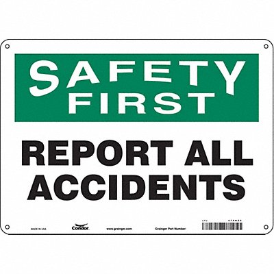 CONDOR 475H25 Safety Sign 10 in x 14 in Aluminum