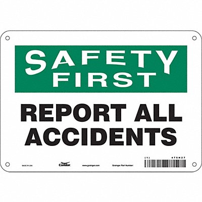 CONDOR 475H27 Safety Sign 7 in x 10 in Polyethylene
