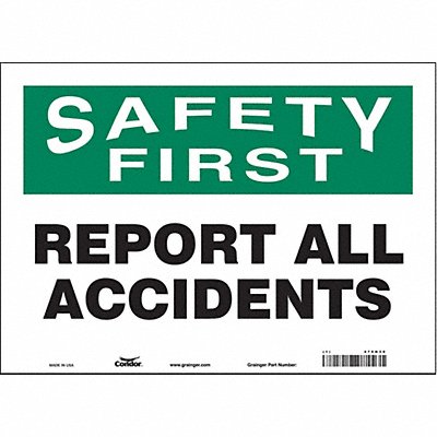 CONDOR 475H30 Safety Sign 10 in x 14 in Vinyl