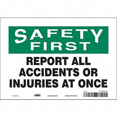 CONDOR 475H35 K0174 Safety Sign 7 in x 10 in Vinyl