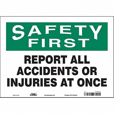 CONDOR 475H36 K0174 Safety Sign 10 in x 14 in Vinyl