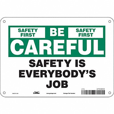 CONDOR 475H59 Safety Sign 7 in x 10 in Aluminum