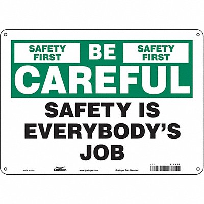 CONDOR 475H62 Safety Sign 10 inx14 in Polyethylene