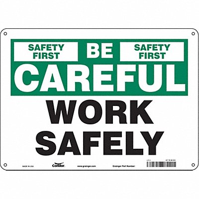 CONDOR 475H66 Safety Sign 10 inx14 in Aluminum