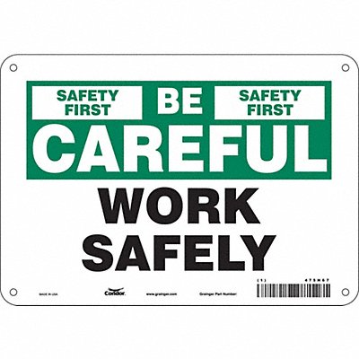 CONDOR 475H67 Safety Sign 7 inx10 in Polyethylene