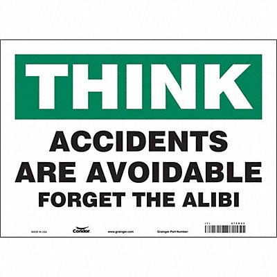 CONDOR 475H83 Safety Sign 10 in x 14 in Vinyl