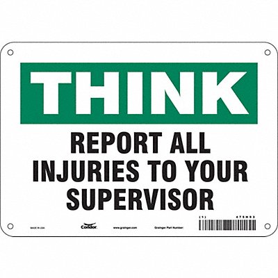 CONDOR 475H93 Safety Sign 7 inx10 in Polyethylene