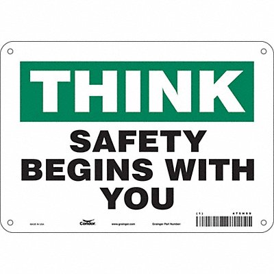 CONDOR 475H99 Safety Sign 7 inx10 in Polyethylene