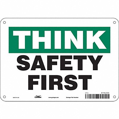 CONDOR 475J04 Safety Sign 7 in x 10 in Aluminum