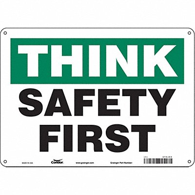 CONDOR 475J05 Safety Sign 10 inx14 in Aluminum