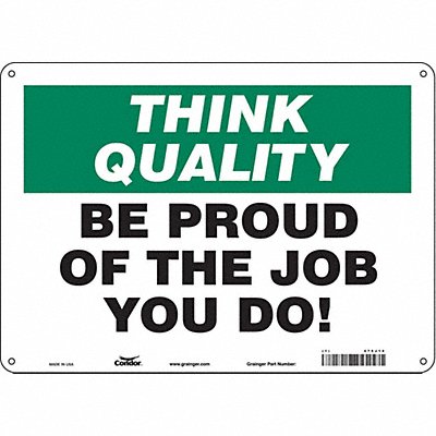 CONDOR 475J14 Safety Sign 10 inx14 in Aluminum