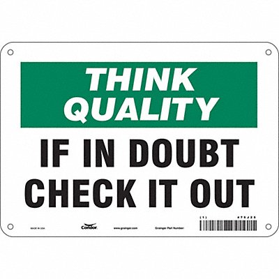 CONDOR 475J25 Safety Sign 7 in x 10 in Aluminum