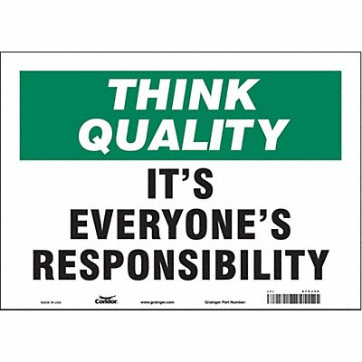 CONDOR 475J36 Safety Sign 10 in x 14 in Vinyl