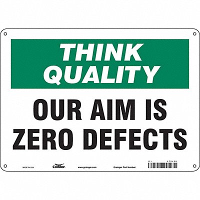 CONDOR 475J38 Safety Sign 10 in x 14 in Aluminum