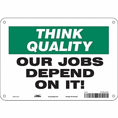 CONDOR 475J49 Safety Sign 7 in x 10 in Aluminum