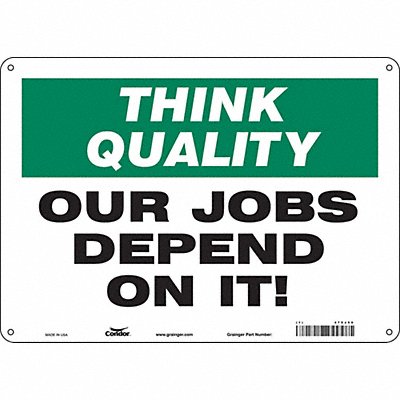 CONDOR 475J50 Safety Sign 10 in x 14 in Aluminum