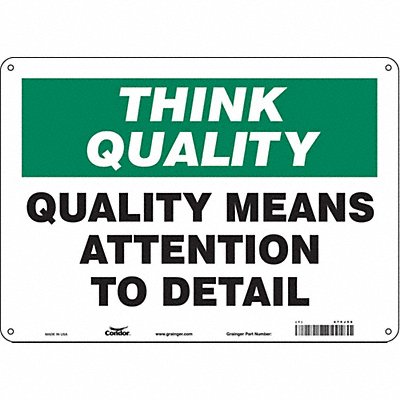 CONDOR 475J56 Safety Sign 10 inx14 in Aluminum