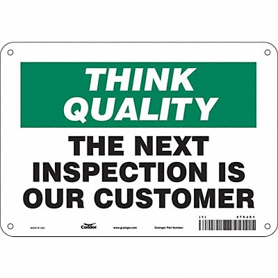 CONDOR 475J61 Safety Sign 7 in x 10 in Aluminum