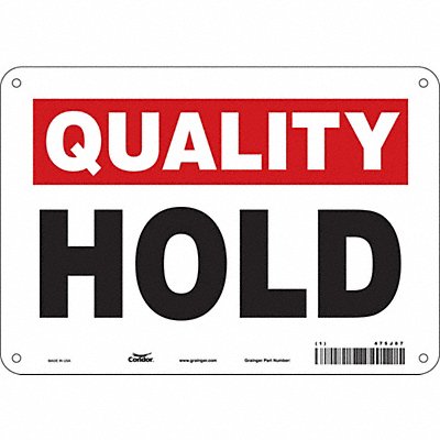 CONDOR 475J87 Safety Sign 7 in x 10 in Polyethylene