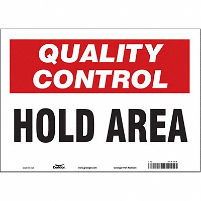 CONDOR 475J96 Safety Sign 10 inx14 in Vinyl