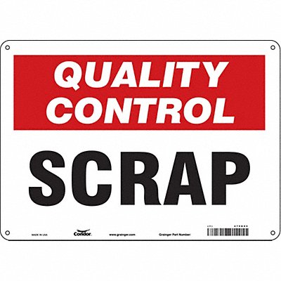 CONDOR 475K05 Safety Sign 10 inx14 in Aluminum