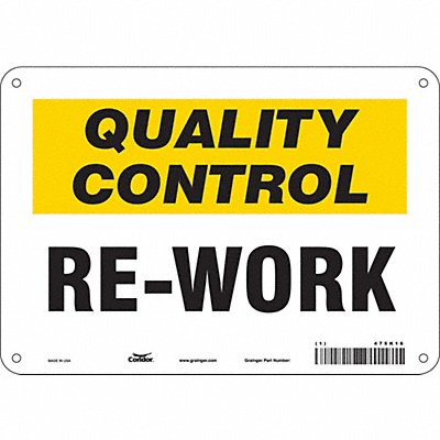 CONDOR 475K16 Safety Sign 7 in x 10 in Aluminum