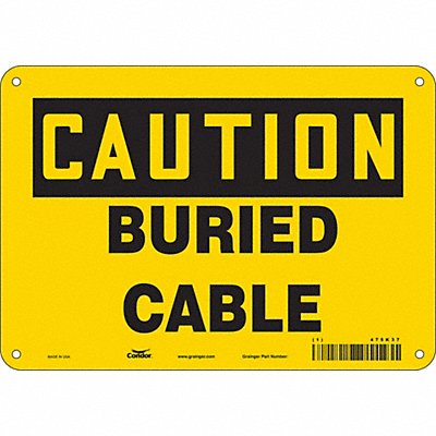CONDOR 475K37 J8809 Safety Sign 7 inx10 in Polyethylene