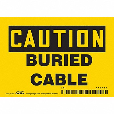 CONDOR 475K39 J8809 Safety Sign 3 1/2 inx5 in Vinyl
