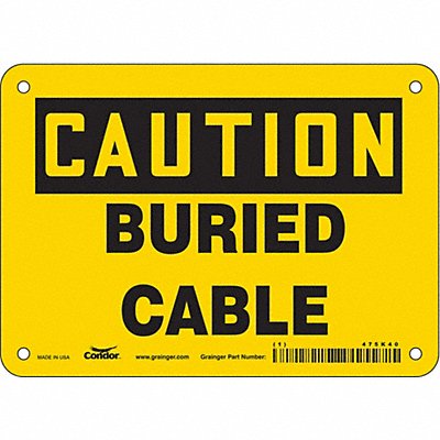 CONDOR 475K40 J8809 Safety Sign 5 in x 7 in Vinyl