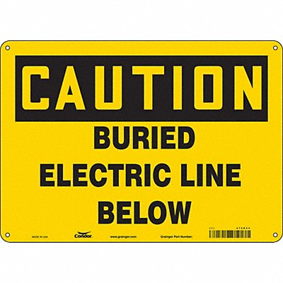 CONDOR 475K52 Safety Sign 10 in x 14 in Aluminum