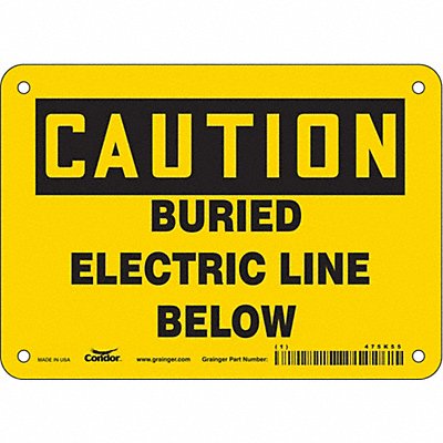 CONDOR 475K55 Safety Sign 5 in x 7 in Vinyl