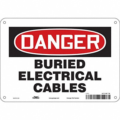 CONDOR 475K78 Safety Sign 7 inx10 in Polyethylene