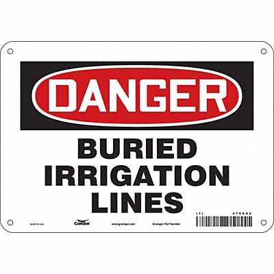 CONDOR 475K84 Safety Sign 7 in x 10 in Polyethylene