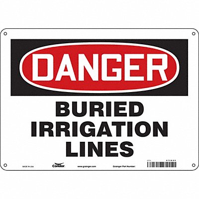 CONDOR 475K85 Safety Sign 10 in x 14 in Polyethylene
