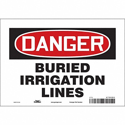 CONDOR 475K86 Safety Sign 7 in x 10 in Vinyl