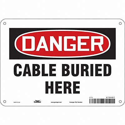 CONDOR 475K97 Safety Sign 7 inx10 in Polyethylene