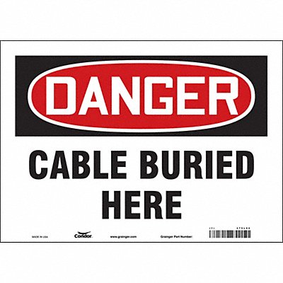 CONDOR 475L02 Safety Sign 10 in x 14 in Vinyl