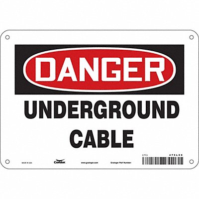 CONDOR 475L09 Safety Sign 7 in x 10 in Aluminum