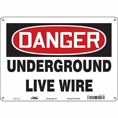 CONDOR 475L19 Safety Sign 10 in x 14 in Polyethylene