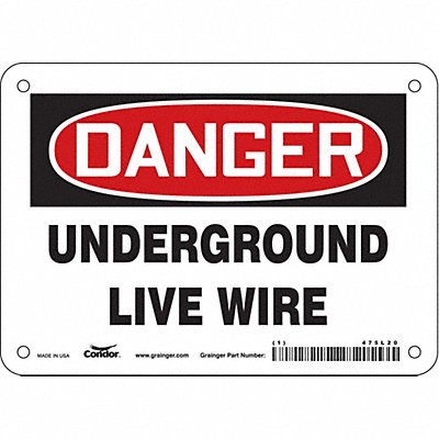 CONDOR 475L20 Safety Sign 5 inx7 in Vinyl