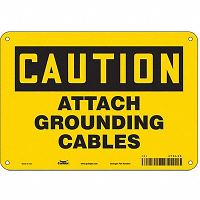 CONDOR 475L35 Safety Sign 7 in x 10 in Aluminum