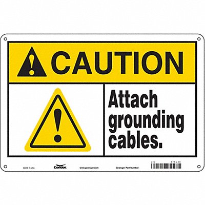 CONDOR 475L45 Safety Sign 10 inx14 in Aluminum