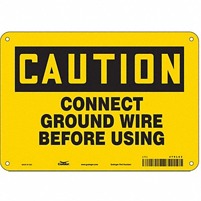CONDOR 475L62 Safety Sign 7 in x 10 in Aluminum