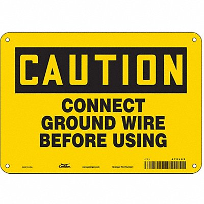 CONDOR 475L65 Safety Sign 7 in x 10 in Polyethylene